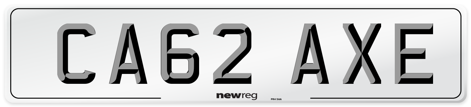 CA62 AXE Number Plate from New Reg